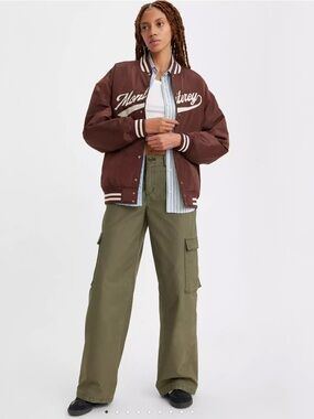 Levis 94 Baggy Cargo Pants Olive Green Size 27